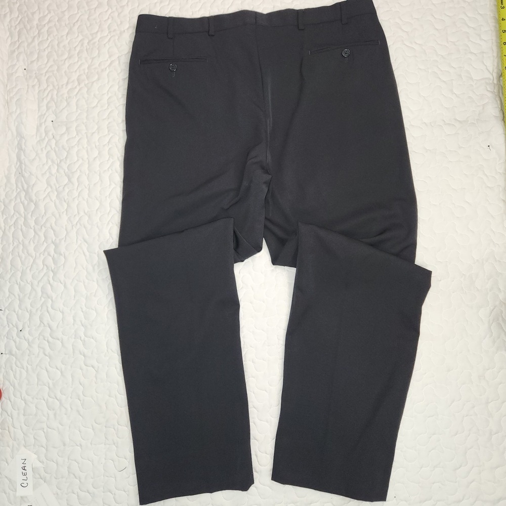 38X31  Brooks Brothers 1818 Madison Black Wool Dress Pants Men Flat Front CLEAN